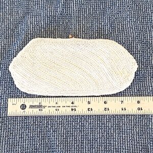 Vintage 1950s White Beaded Clutch